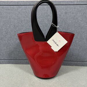 Beijo By Susan Handley Purse Two Lipped Hand Bag Red Leather NWT